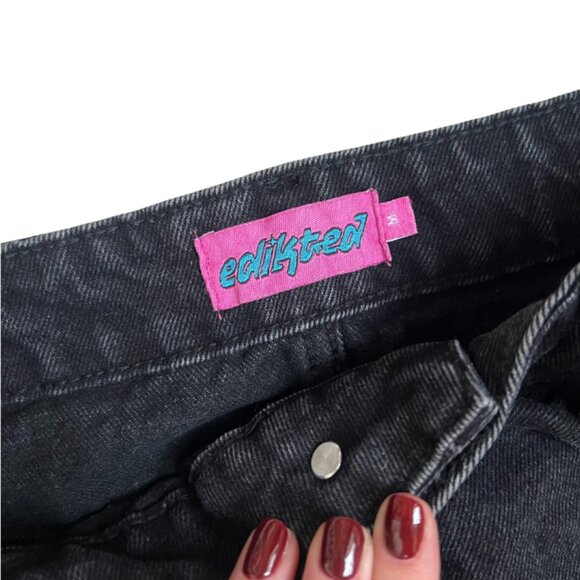 Edikted Black Denim Mini Skirt - Picture 3 of 3